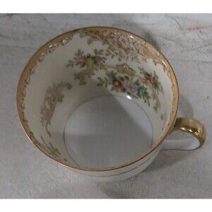 Noritake China “M” Coffee Tea Cup Floral Gold - Japan - Replacement Cup